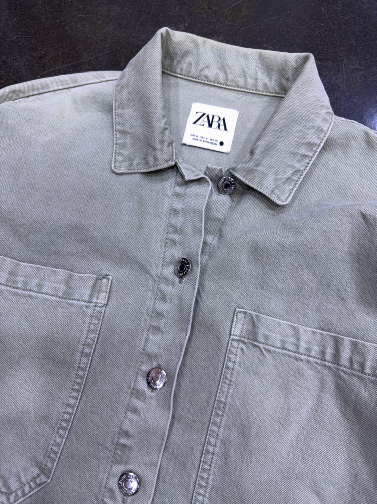 자라 우먼스 빈티지 데님 셔츠 자켓 셔켓 루즈핏 M 이미지