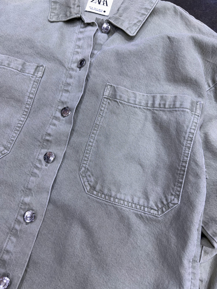자라 우먼스 빈티지 데님 셔츠 자켓 셔켓 루즈핏 M 이미지