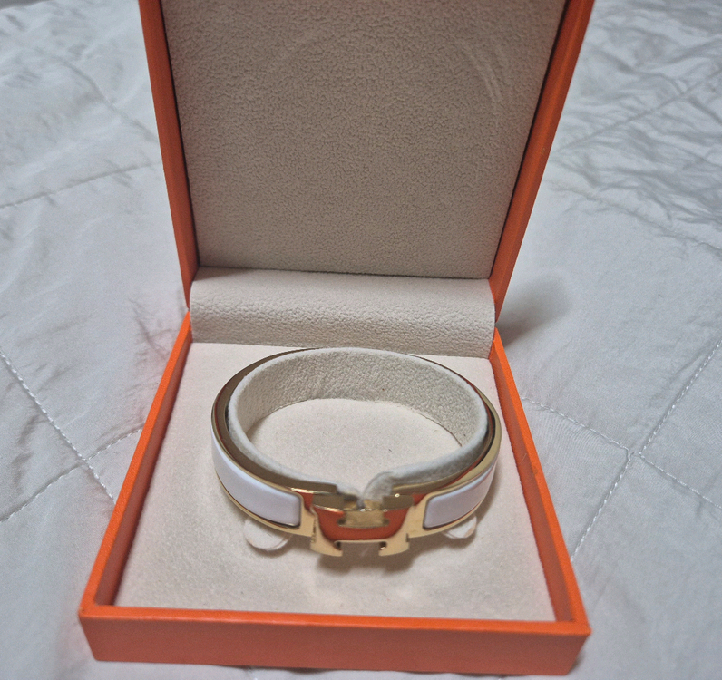 에르메스 클릭아슈 팔찌 로즈골드 화이트블랑 PM 이미지