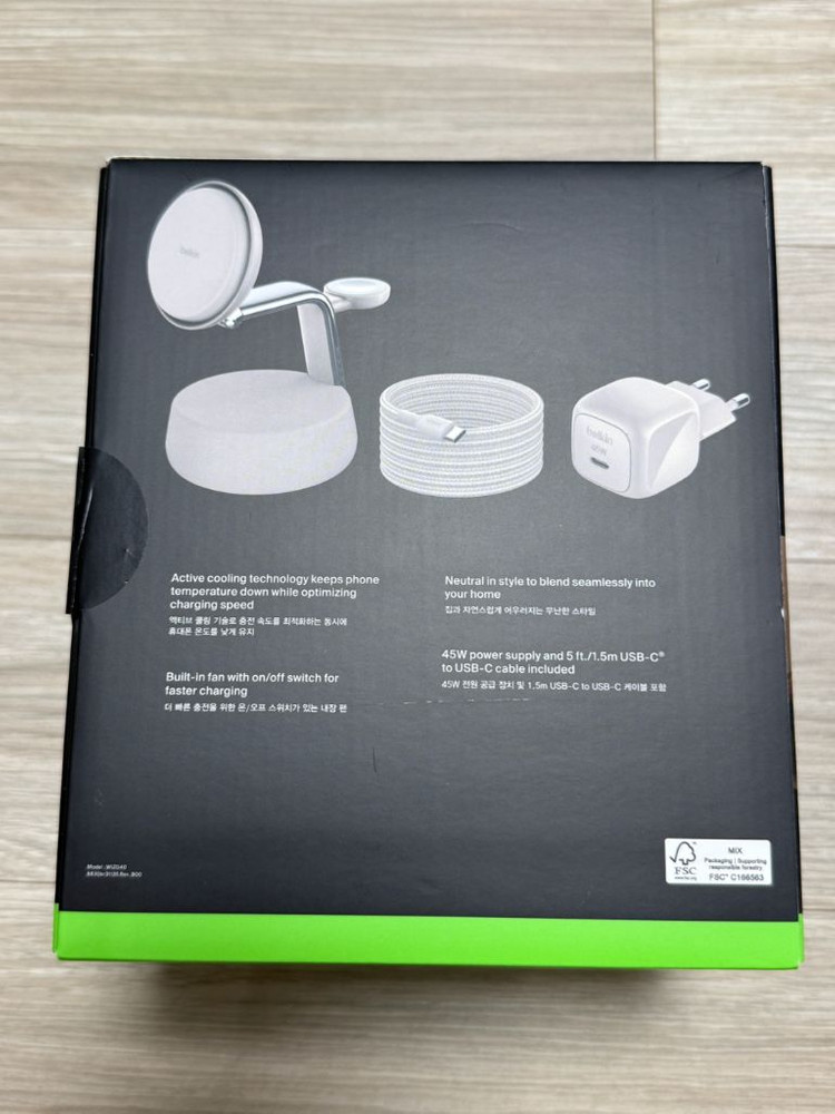 부산, 미개봉) WIZ040 벨킨 울트라차지 프로 3in1 맥세이프 충전기 이미지