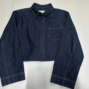 (새상품) W.CIELO 데님 반크롭 자켓 이미지