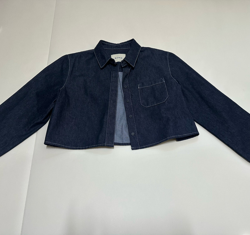 (새상품) W.CIELO 데님 반크롭 자켓 이미지