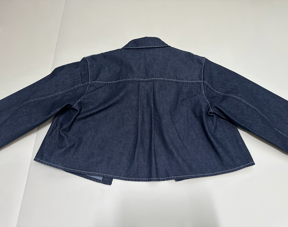 (새상품) W.CIELO 데님 반크롭 자켓 이미지