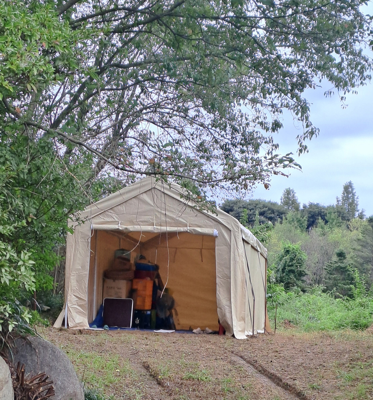 간이 주차 천막 야외 차고지 캐노피 방수 그늘막 조립식 창고 차량용 농막 차양막 이미지