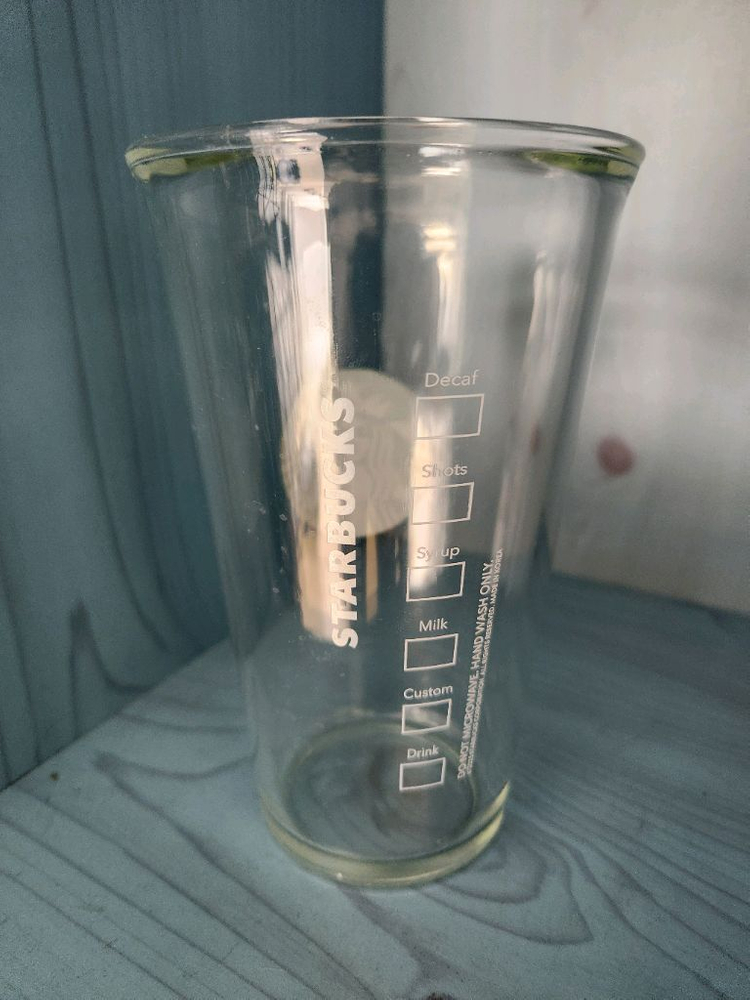 스타벅스 로고 글라스 컵 유리컵 이미지