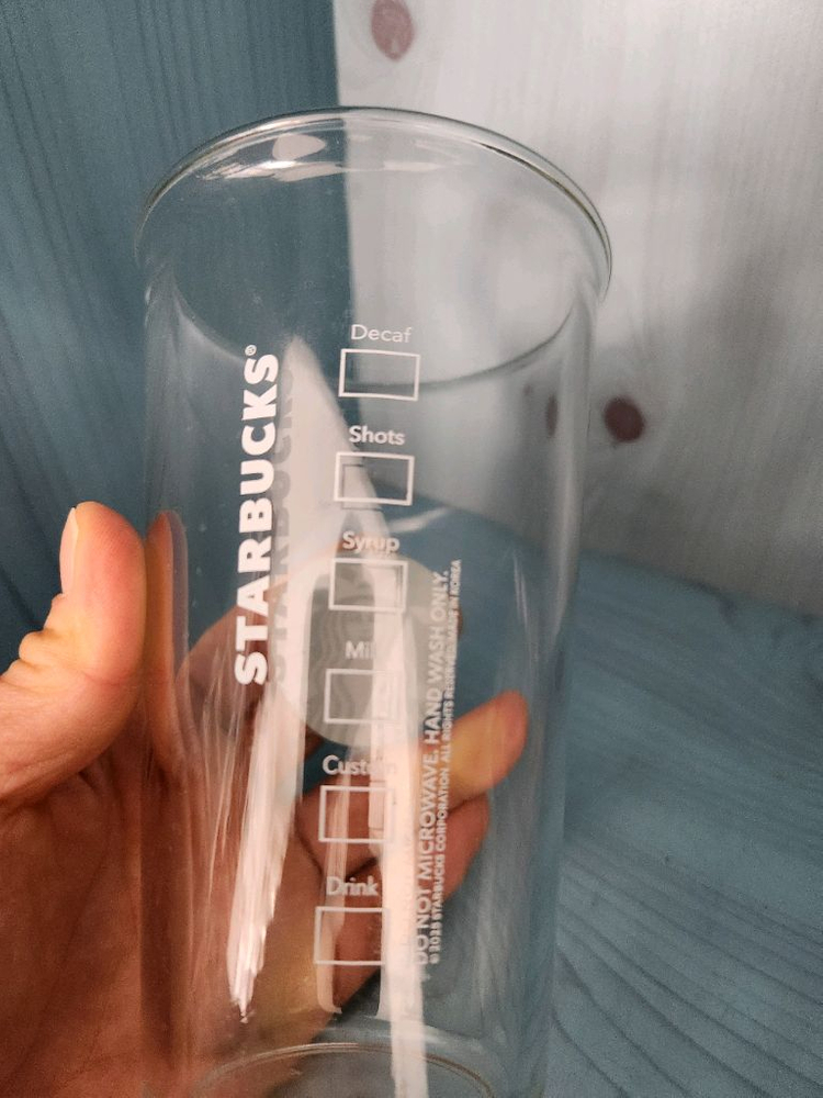 스타벅스 로고 글라스 컵 유리컵 이미지
