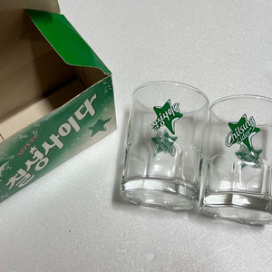 롯데칠성 빈티지 유리컵 판매 이미지