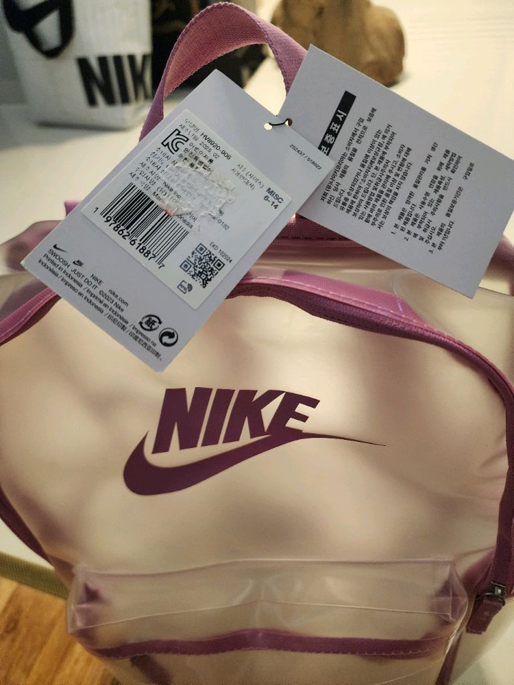 (새제품) 나이키 투명 백팩 핑크색 가방2 이미지