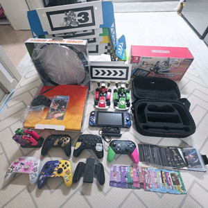 닌텐도 스위치 512메모리칩+인기게임팩 +50개이상 풀세트 + 마리오카트 홈 서킷2개+링피트 이미지