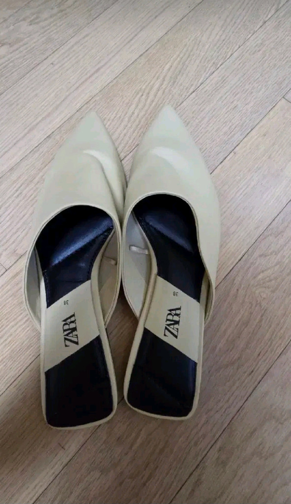 zara 자라 스틸레토 뮬 슬리퍼 -베이지, 38 이미지
