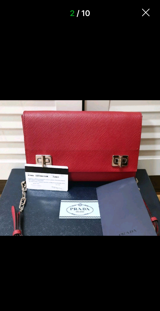 정품 프라다 은장 사피아노체인 스몰 숄더가방 이미지