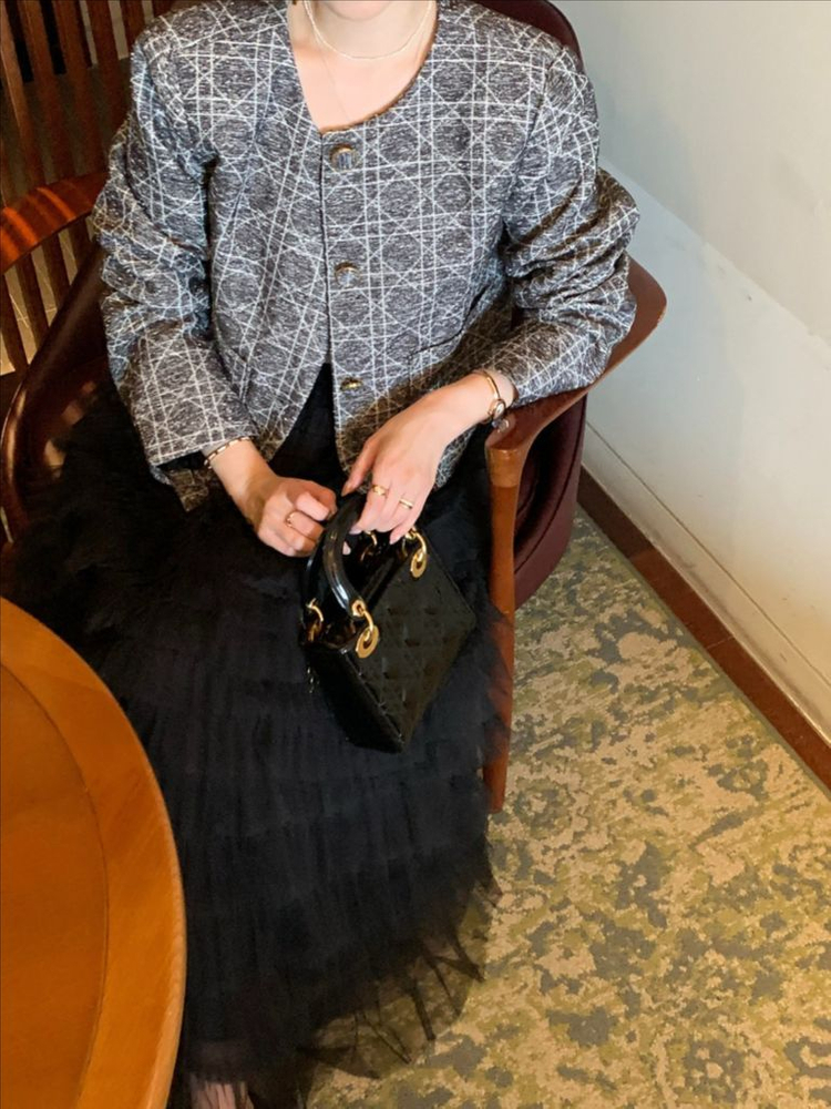 바이씨니 제작 까나 트위드 자켓 블랙(검정) Free 미개봉 새상품 판매합니다!! 이미지