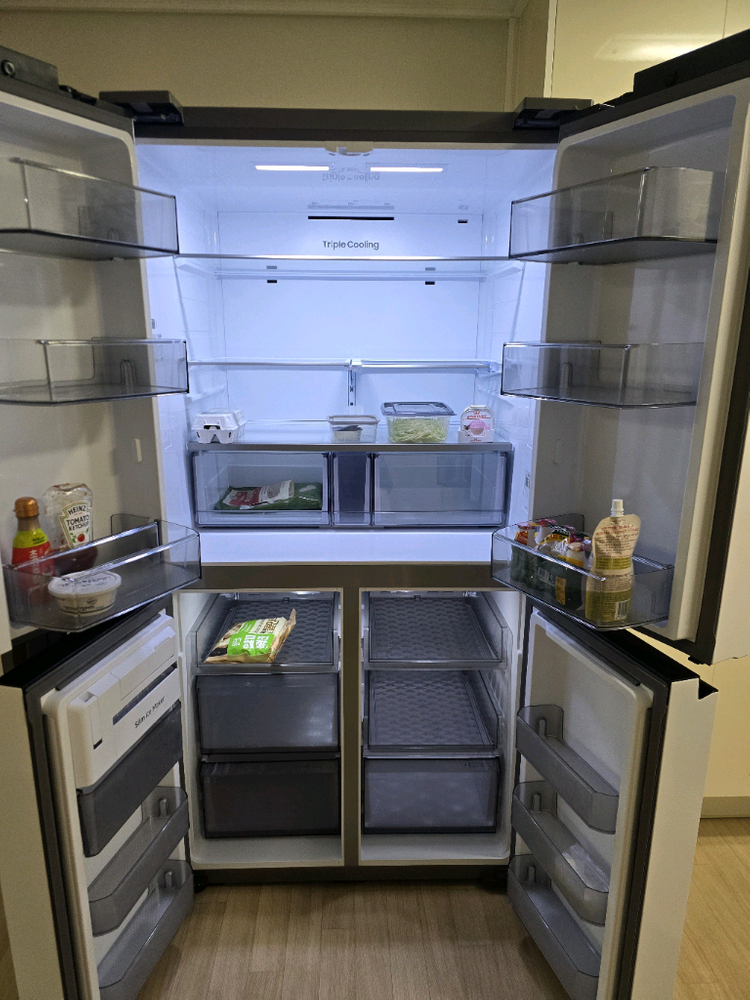 (삼성)비스포크 4도어 냉장고875L+ 그랑데AI세탁기 21kg 이미지