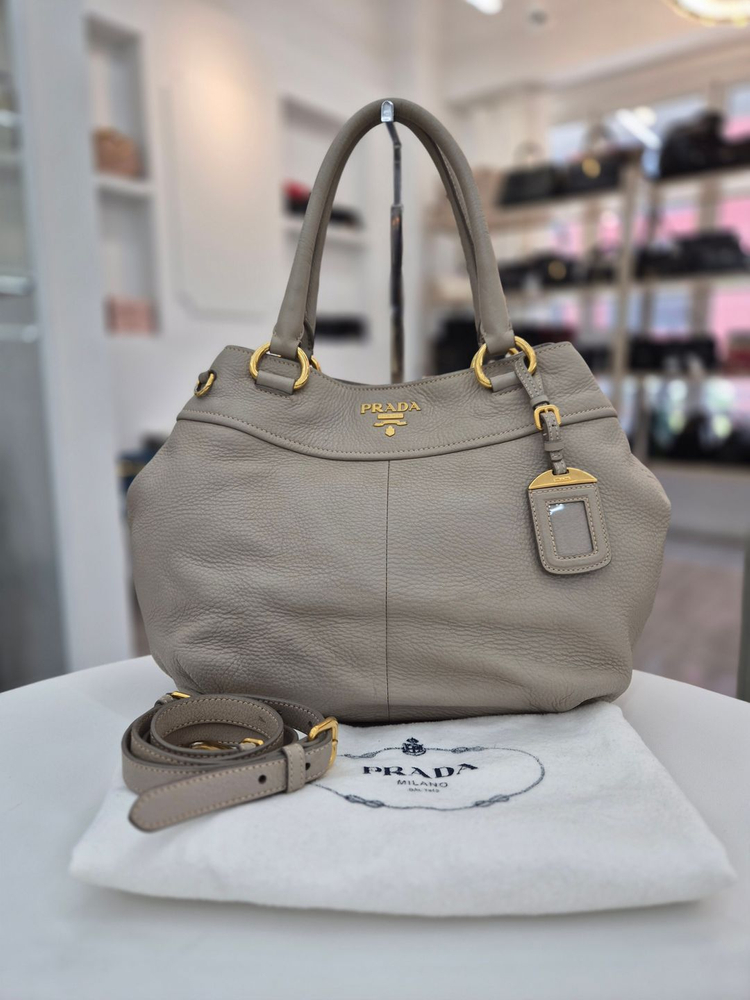 [중고명품 럭스올 울산점] 프라다 비텔로 다이노 베이지 숄더백 BN1777 이미지