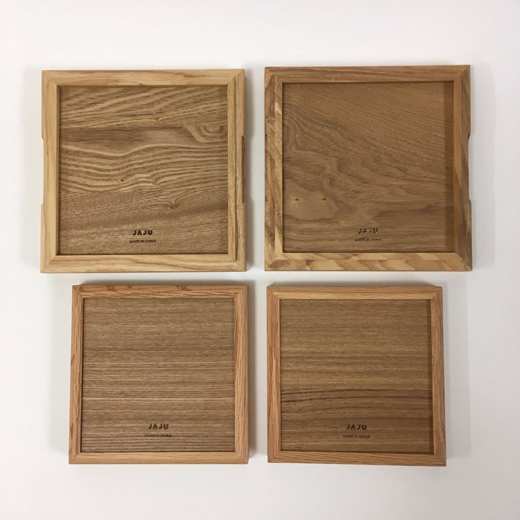 [미사용] 자연주의 JAJU 자주 나무 쟁반 / 우드 트레이 코스터 간식 접시 다용도 홈카페 이미지