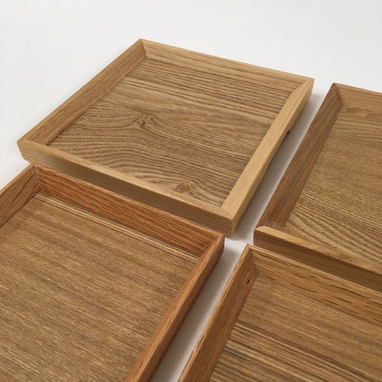 [미사용] 자연주의 JAJU 자주 나무 쟁반 / 우드 트레이 코스터 간식 접시 다용도 홈카페 이미지