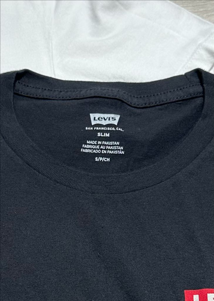 리바이스 박스 로고 반팔 티셔츠 블랙/화이트 세트 공용 이미지