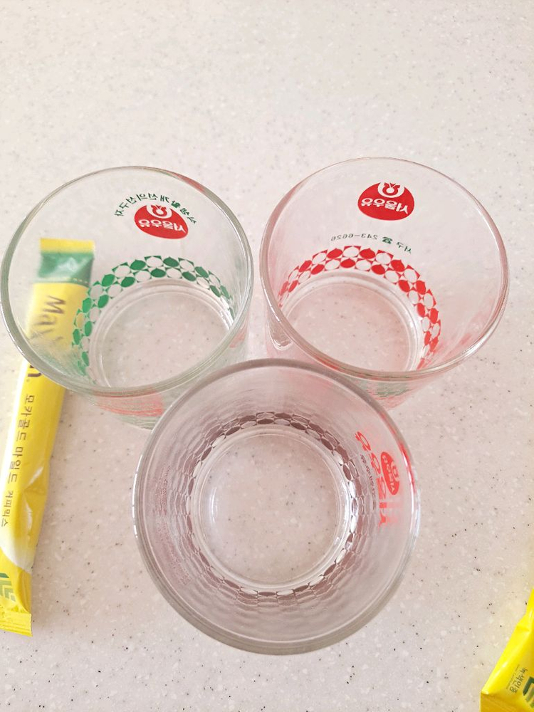 서울우유 빈티지 레트로 유리컵 유리잔 이미지