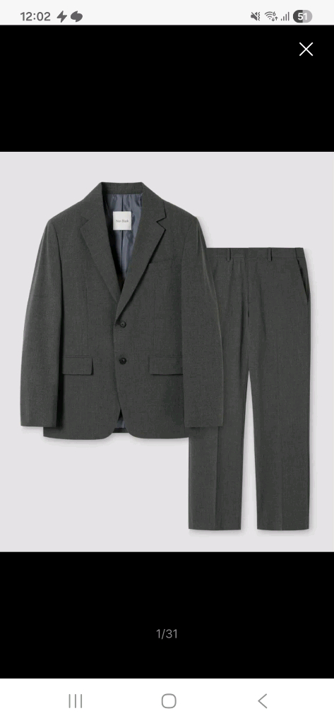 넌블랭크 세인트이어 셋업 L 넌블랭크 슬림타이 블랙 이미지