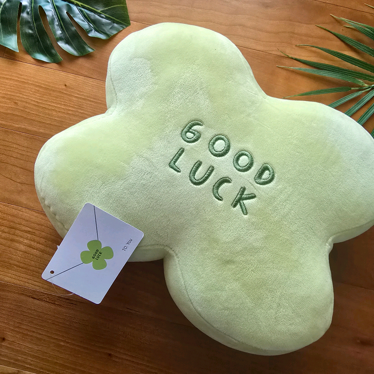 (새상품) 행운의 네잎클로버 쿠션 인형 이미지