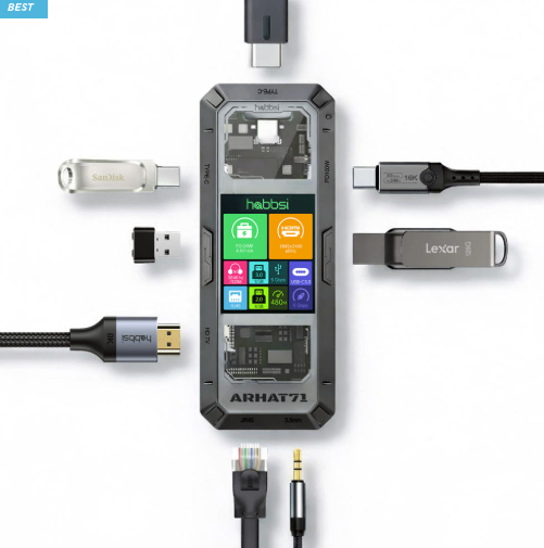 햅시 100W C타입 멀티허브 도킹스테이션 7in1 4K 60Hz 미개봉 새상품 판매합니다. 이미지