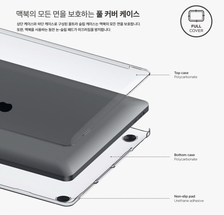 미사용 엘라고 맥북 프로15 투명 하드 케이스 이미지
