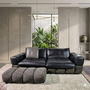 체리쉬 마에스트로 이태리 천연 통가죽 3인 소파쇼파+스툴 서울경기무료배송 이미지