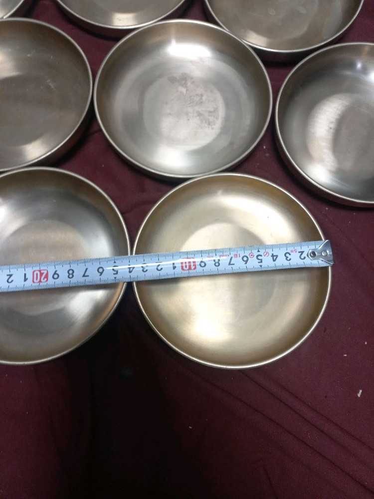 오부자 방짜유기 볼 접시 10점 유기 접시 유기 그릇 놋그릇 무형문화재 이점술 방자유기 놋 접시 이미지