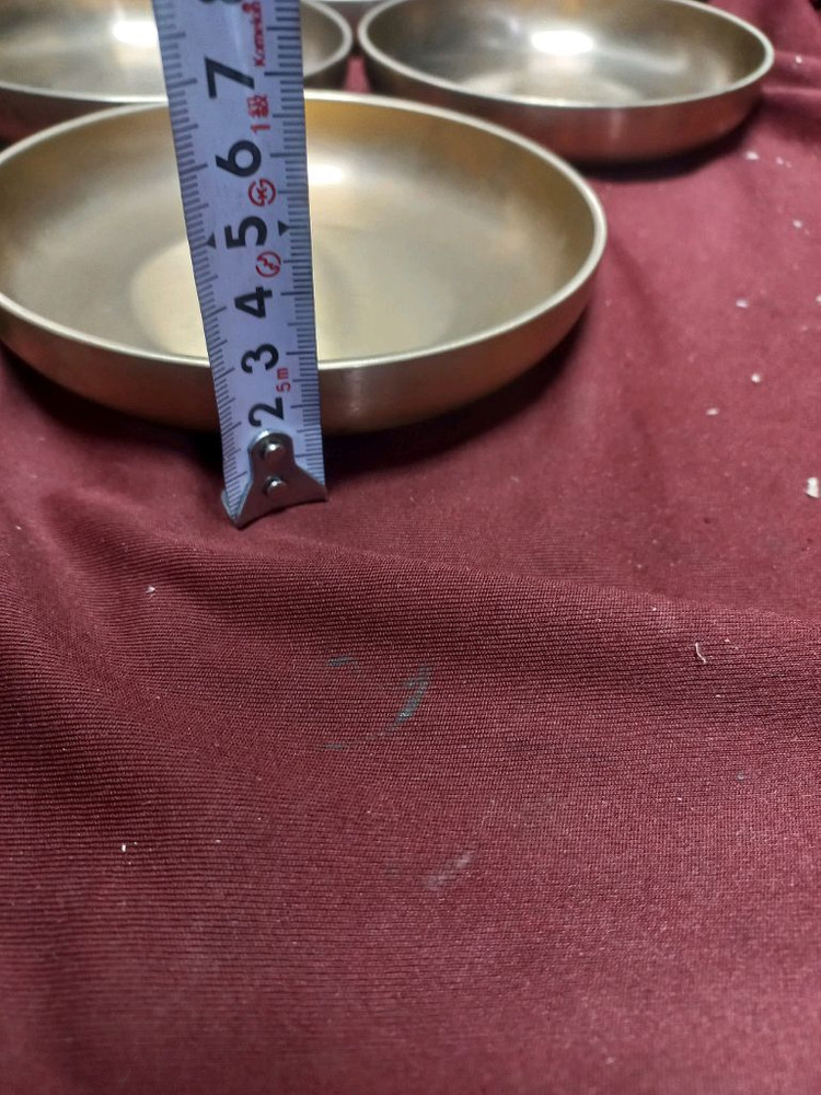 오부자 방짜유기 볼 접시 10점 유기 접시 유기 그릇 놋그릇 무형문화재 이점술 방자유기 놋 접시 이미지