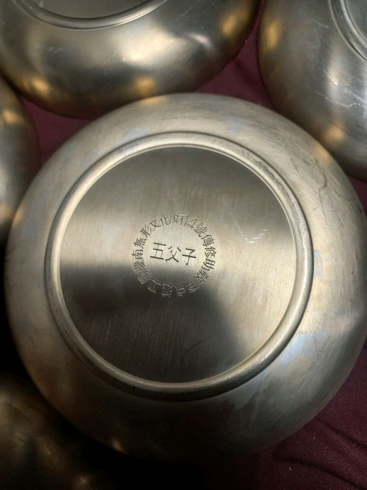 오부자 방짜유기 볼 접시 10점 유기 접시 유기 그릇 놋그릇 무형문화재 이점술 방자유기 놋 접시 이미지