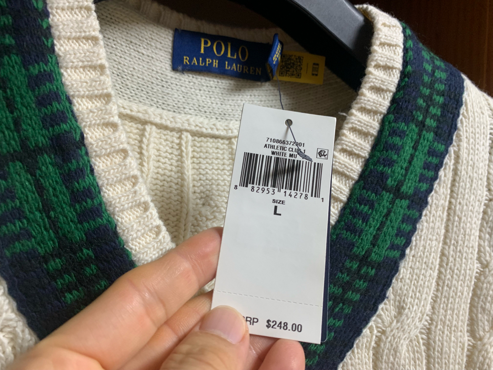 폴로 L 크리켓 니트 조끼 QR매장판 새상품 이미지