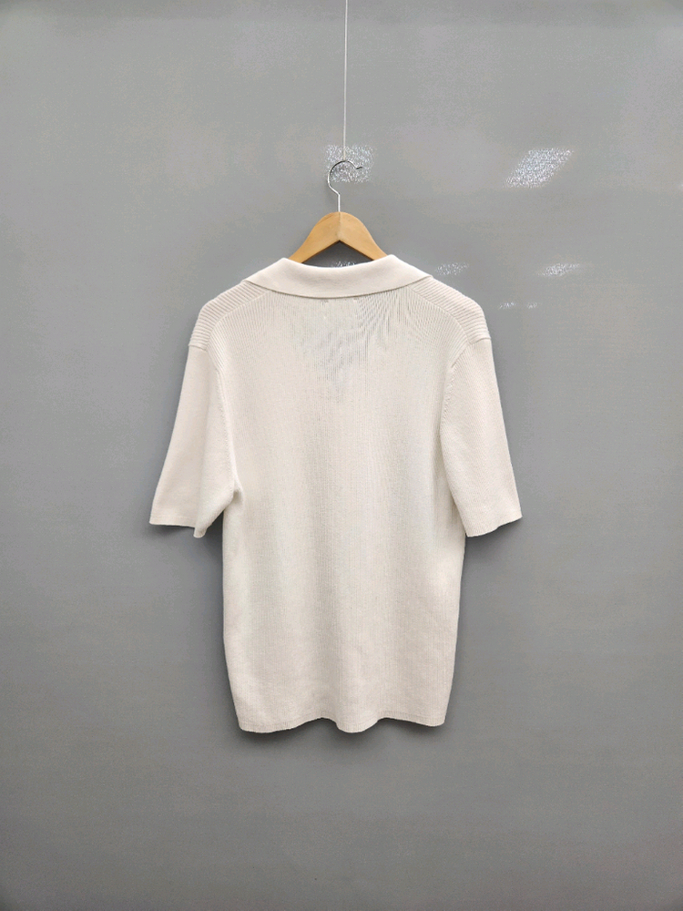 산드로 오픈카라 립 폴로 니트 티셔츠 이미지