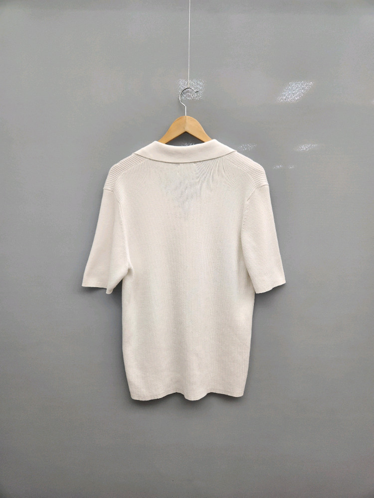 산드로 오픈카라 립 폴로 니트 티셔츠 이미지