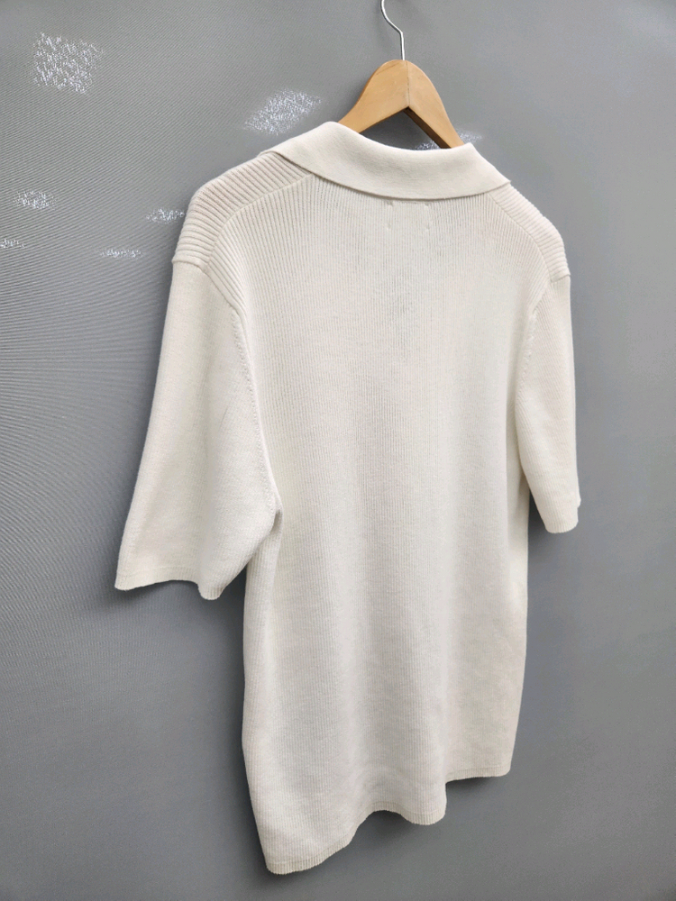 산드로 오픈카라 립 폴로 니트 티셔츠 이미지