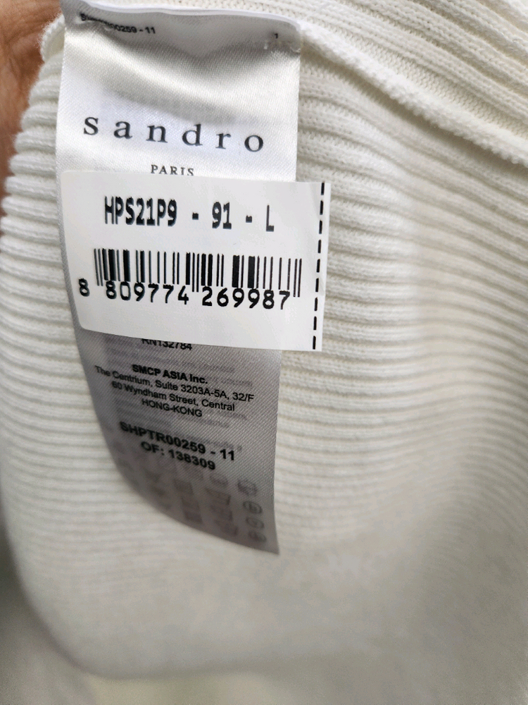 산드로 오픈카라 립 폴로 니트 티셔츠 이미지