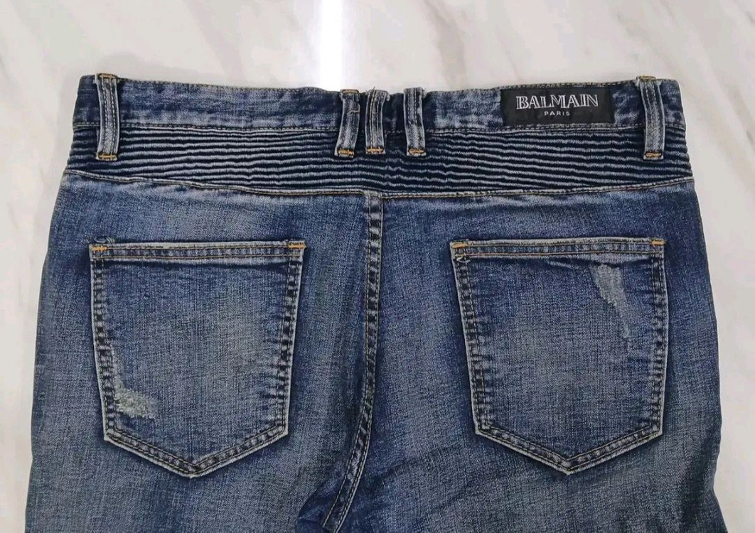 [정품 파격가 남성용] 발망 바이커진 청바지 바지 34 인찌 (아미리 디스쿼어드2 크롬하츠 에디하디 머큐리 이미지