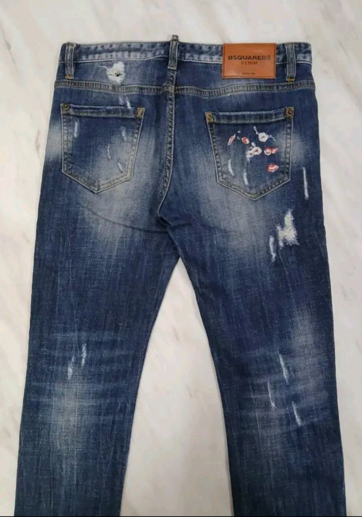 [초 희귀템 여성용] 디스쿼어드2 플라워 자수 데님 청바지 바지 28 인찌 발망 아미리 에디하디 크롬하츠 바이커진 이미지