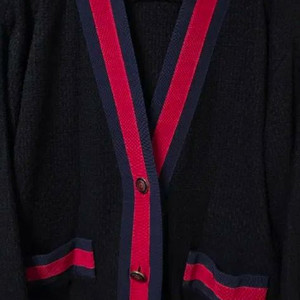 구찌 블랙 트위트 가디건 이미지