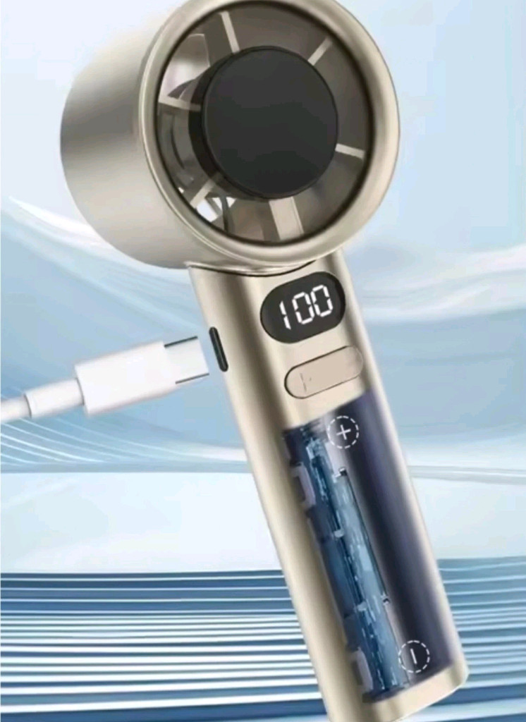 휴대용 급속냉각 선풍기/실버 색상/박스채 새상품 이미지