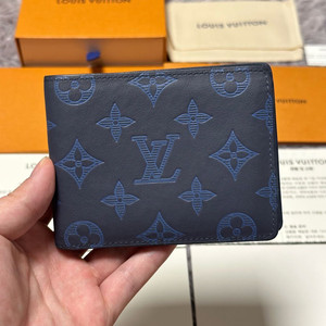 [풀구성] 루이비통 이클립스 쉐도우 멀티플 월릿 반지갑 네이비 이미지