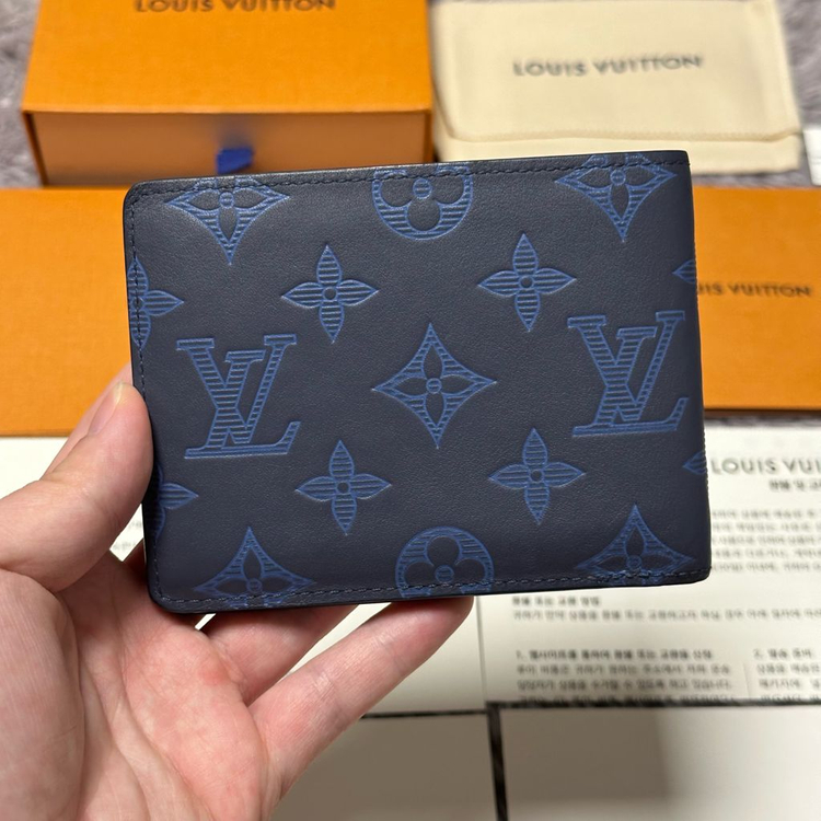 [풀구성] 루이비통 이클립스 쉐도우 멀티플 월릿 반지갑 네이비 이미지