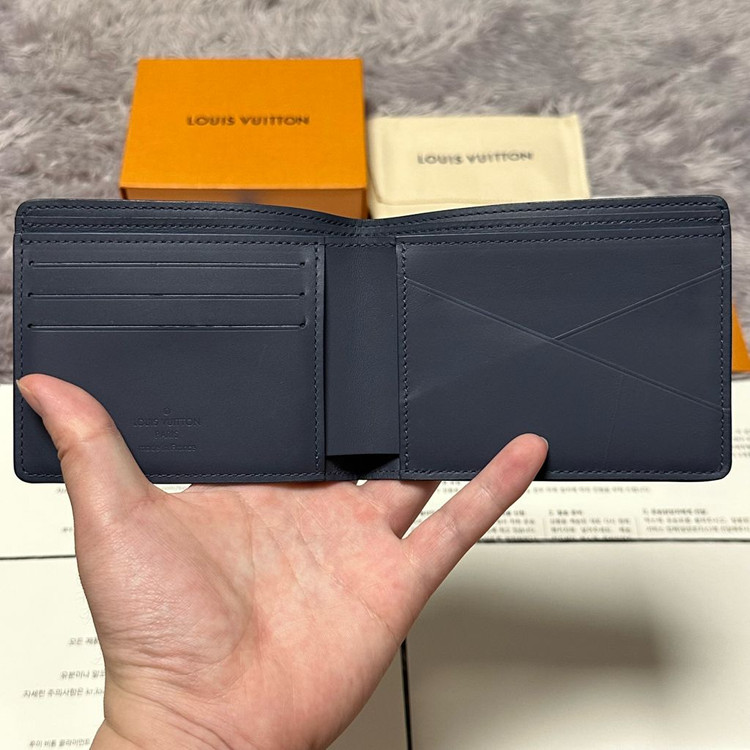 [풀구성] 루이비통 이클립스 쉐도우 멀티플 월릿 반지갑 네이비 이미지