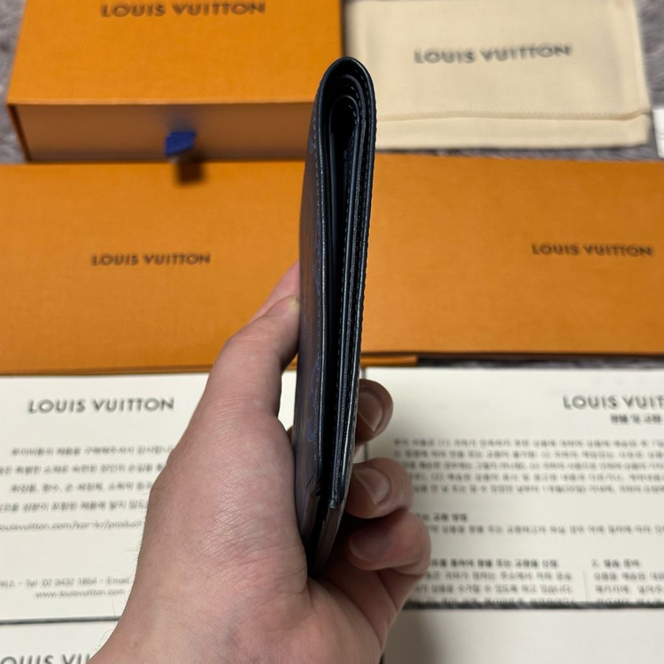 [풀구성] 루이비통 이클립스 쉐도우 멀티플 월릿 반지갑 네이비 이미지