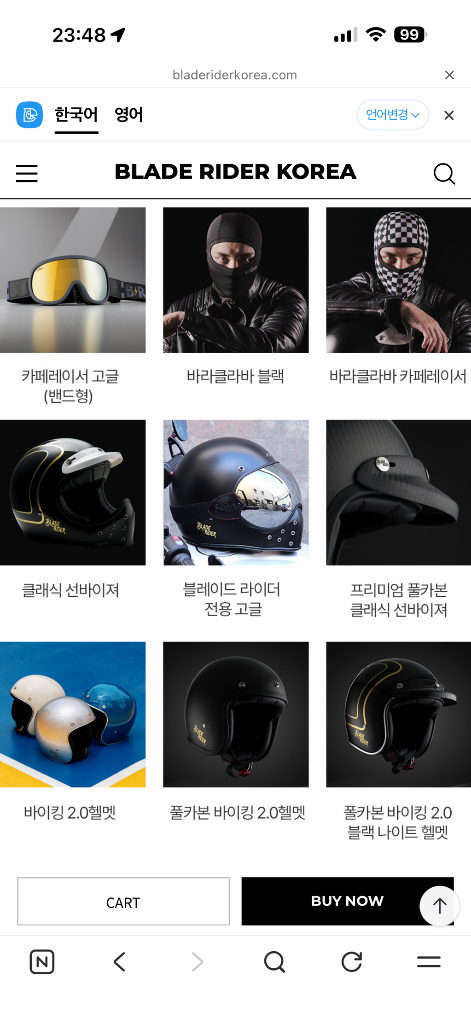 블레이드 라이더 헬멧, 미러고글 이미지