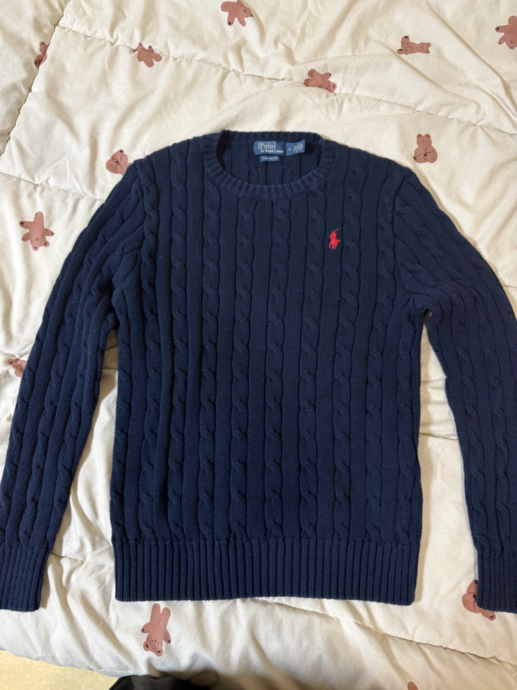 폴로 랄프로렌 꽈배기 니트 네이비 M 이미지