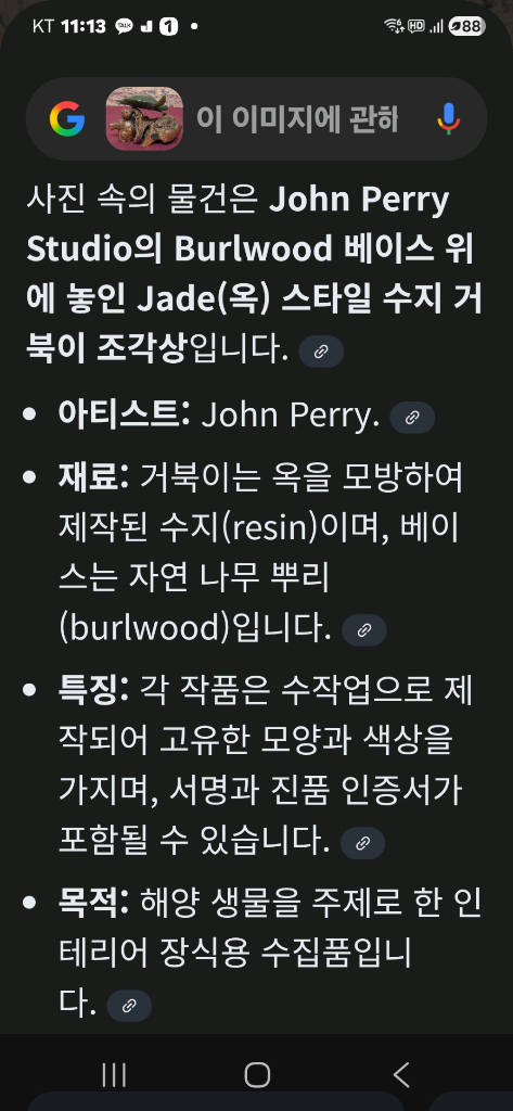*John Perry 제작.수지로 만든 거북이 조각상 이미지