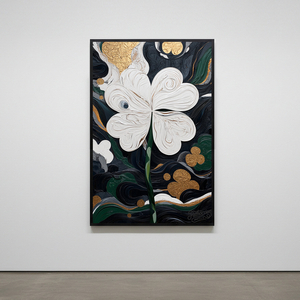 그림 액자 팝아트 인테리어소품 소망의 결 네잎클로버그림 꽃액자 대형 거실인테리어 모던 캔버스 추상화 선물용 고급 벽 이미지