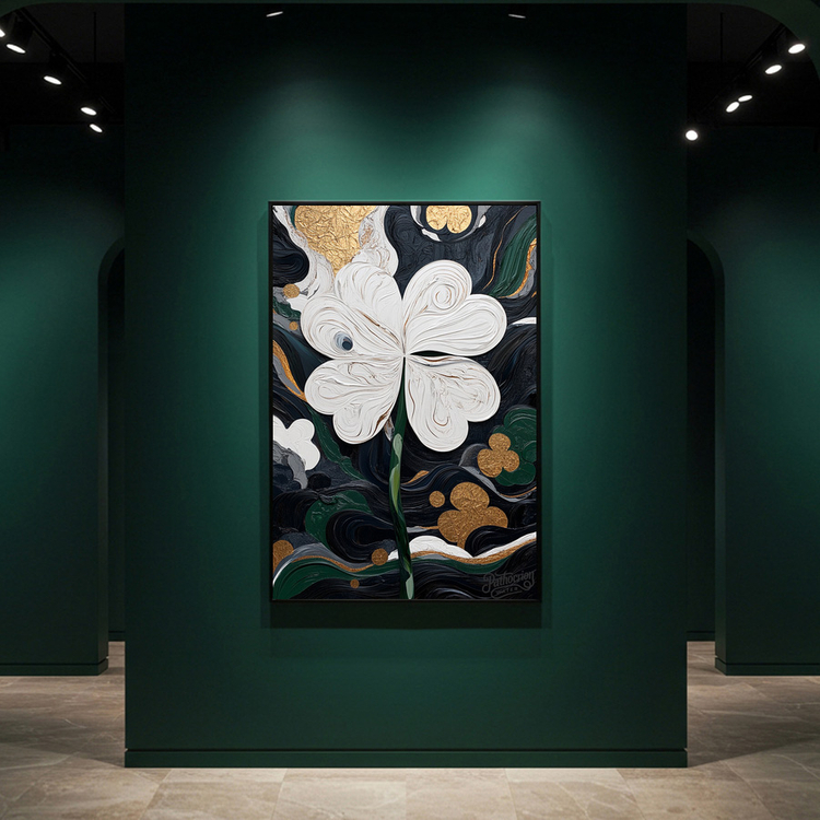그림 액자 팝아트 인테리어소품 소망의 결 네잎클로버그림 꽃액자 대형 거실인테리어 모던 캔버스 추상화 선물용 고급 벽 이미지