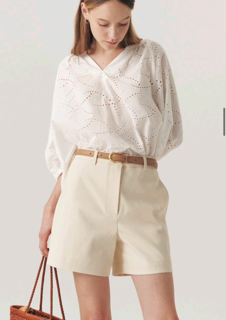 유메르 스티치 코튼 버뮤다 3사이즈 라이트베이지/베이지/블랙 이미지