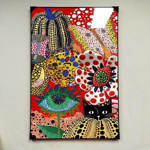 그림 액자 팝아트 인테리어소품 고양이그림 호박액자 나비그림 꽃액자 대형 거실 포인트 아트포스터 화려한 색감의 쿠사마 이미지